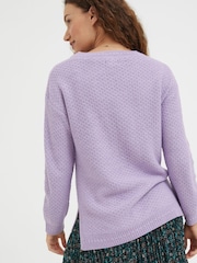 FatFace Purple Ellie Crew Jumper - Image 2 of 4
