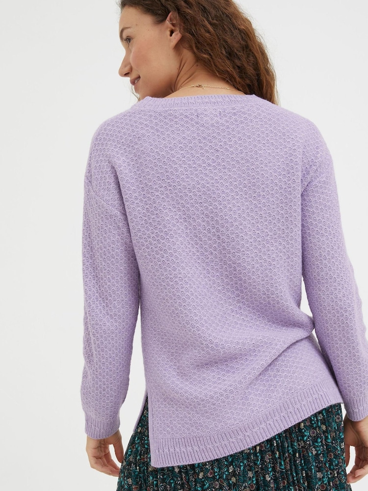 FatFace Purple Ellie Crew Jumper - Image 2 of 4