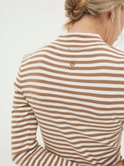 FatFace Brown Selina Stripe Roll Neck Top - Image 4 of 5
