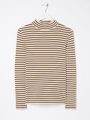 FatFace Brown Selina Stripe Roll Neck Top - Image 5 of 5