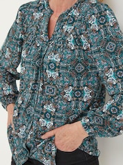FatFace Green Betty Mirror Floral Tunic - Image 3 of 6