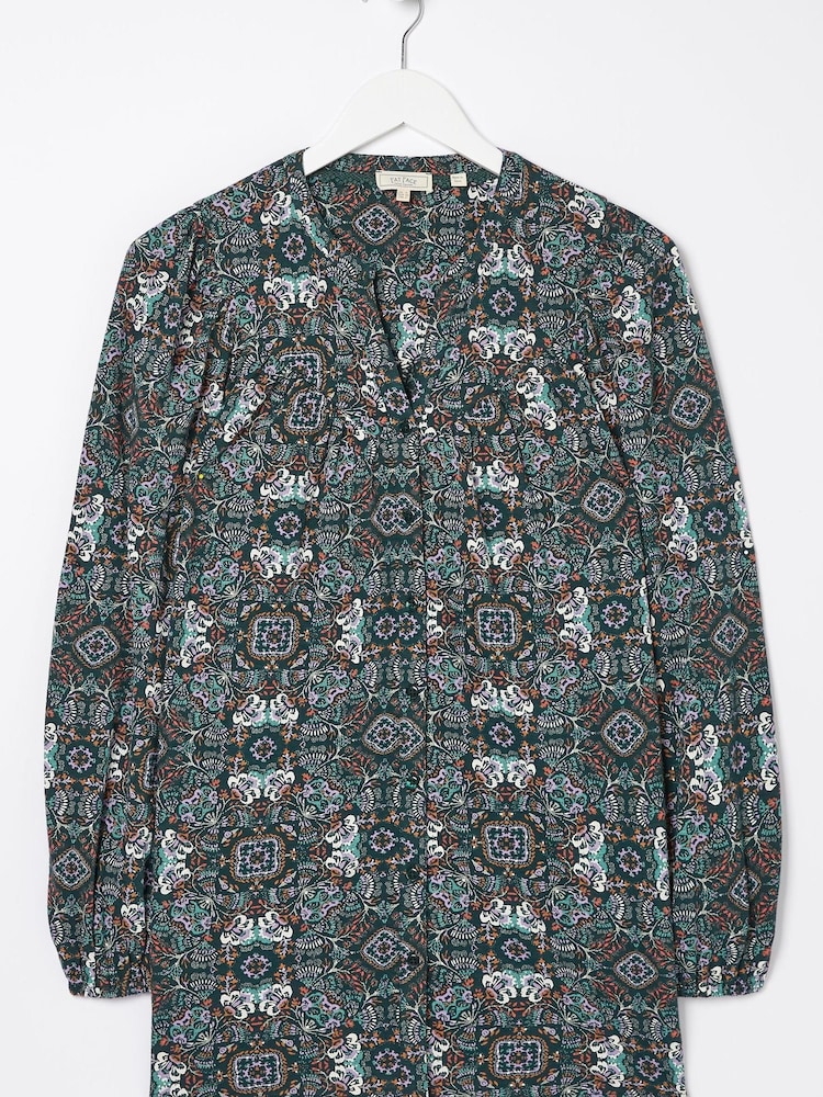 FatFace Green Betty Mirror Floral Tunic - Image 6 of 6