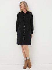 FatFace Black Tabitha Cord Dress - Image 1 of 4
