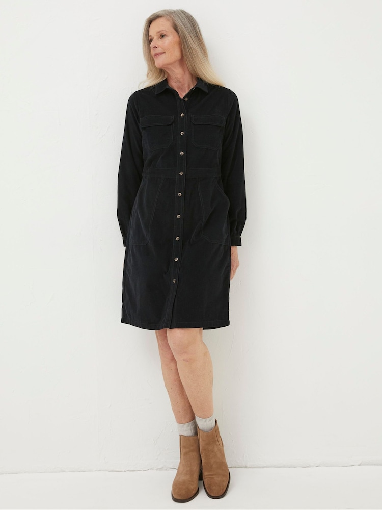 FatFace Black Tabitha Cord Dress - Image 1 of 4