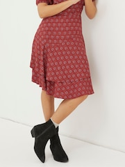 FatFace Red Shaney Craft Geo Dress - Image 3 of 5