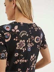 FatFace Black Simone Fall Floral Jersey Dress - Image 5 of 6