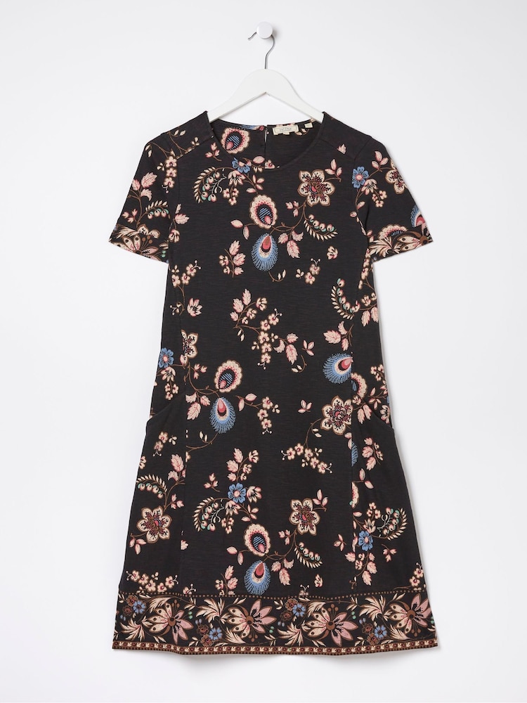 FatFace Black Simone Fall Floral Jersey Dress - Image 6 of 6 FatFace Black Simone Fall Floral Jersey Dress - Image 6 of 6