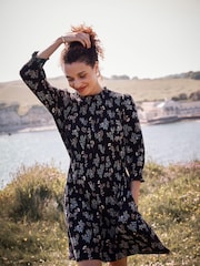 FatFace Black Krishan Craft Floral Jersey Dress - Image 1 of 7
