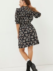 FatFace Black Krishan Craft Floral Jersey Dress - Image 3 of 7