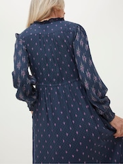 FatFace Blue Jolene Ink Ditsy Maxi Dress - Image 2 of 7
