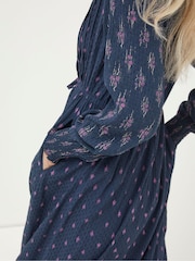 FatFace Blue Jolene Ink Ditsy Maxi Dress - Image 5 of 7