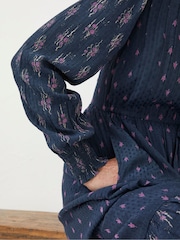 FatFace Blue Jolene Ink Ditsy Maxi Dress - Image 6 of 7
