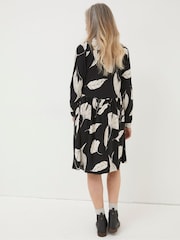 FatFace Black Elsie Twilight Leaves Jersey Dress - Image 2 of 6