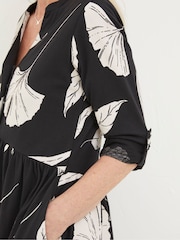 FatFace Black Elsie Twilight Leaves Jersey Dress - Image 5 of 6