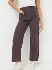 FatFace Purple Keswick Wide Leg Cropped Jeans - Image 1 of 6
