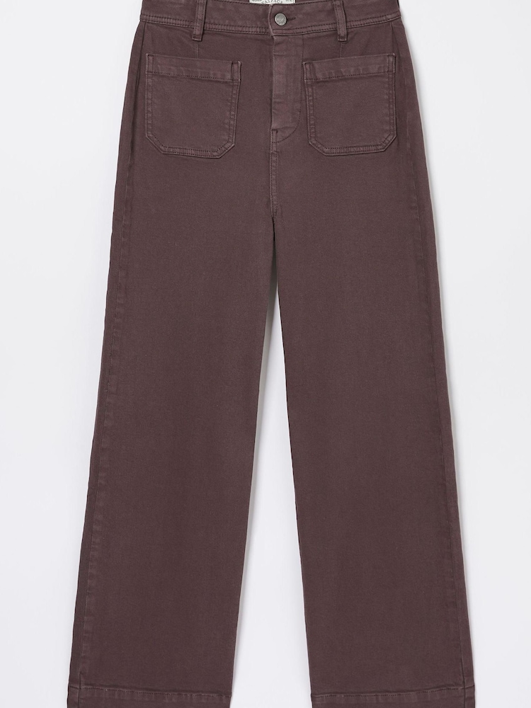 FatFace Purple Keswick Wide Leg Cropped Jeans - Image 6 of 6