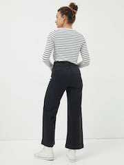 FatFace Keswick Black Wide Leg Cropped Jeans - Image 2 of 6