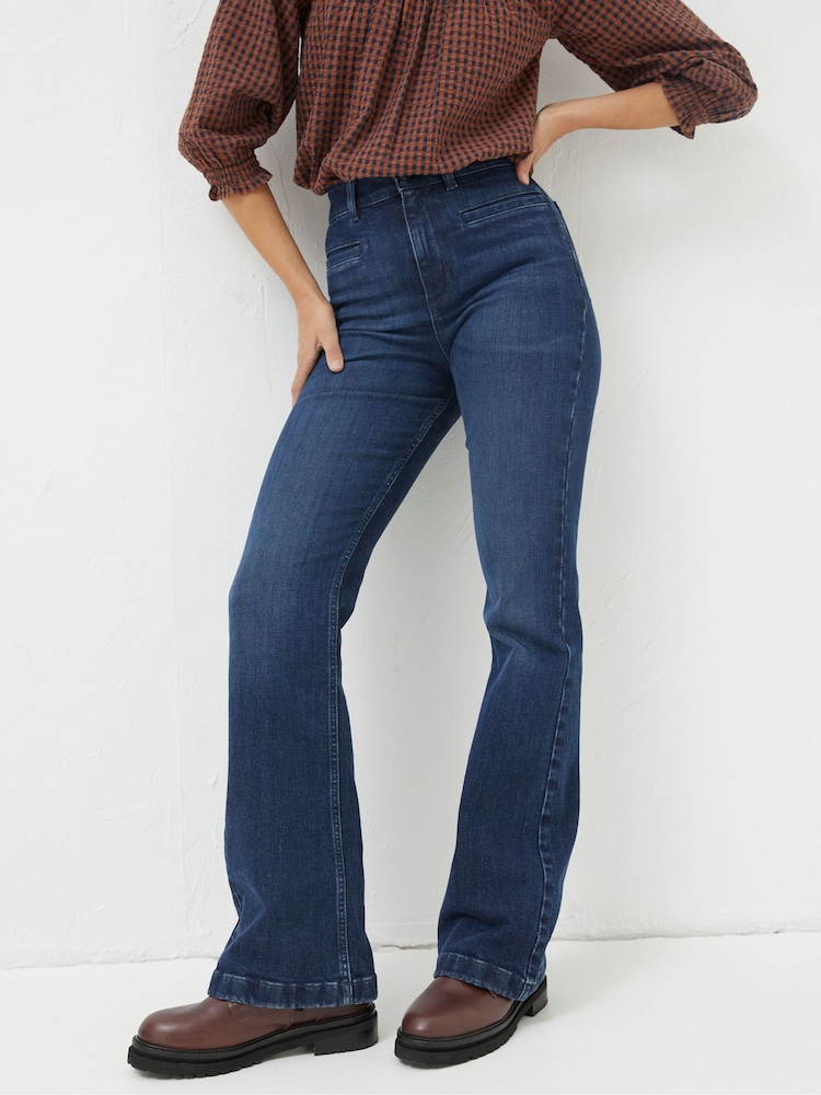 FatFace Blue Fly Flare Jeans - Image 1 of 6