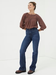 FatFace Blue Fly Flare Jeans - Image 4 of 6