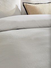 Grey Crinkle Gauze 300TC 100% Cotton Duvet Cover and Pillowcase Set - Image 2 of 5