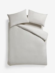 Grey Crinkle Gauze 300TC 100% Cotton Duvet Cover and Pillowcase Set - Image 4 of 5