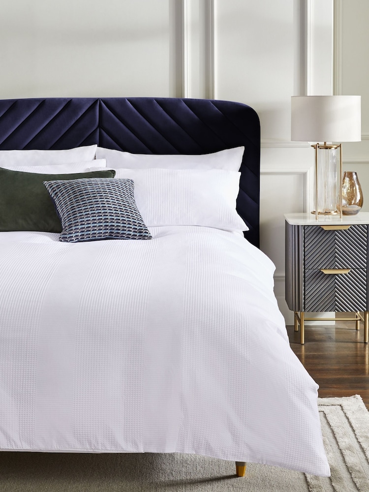 300 Thread Count 100% Cotton Waffle Texture Duvet Cover and Pillowcase Set - Изображение 1 из 4