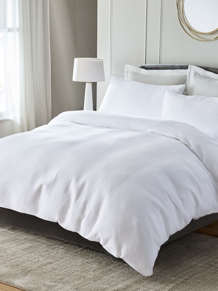 300 Thread Count 100% Cotton Waffle Texture Duvet Cover and Pillowcase Set - Изображение 2 из 4