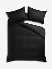 Black 200TC 100% Cotton Hotel Jacquard Duvet Cover and Pillowcase Set - Image 4 of 5