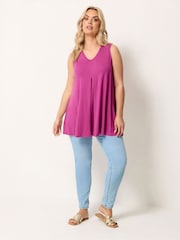 Yours Curve Purple Pleated Front Vest - Image 2 of 5