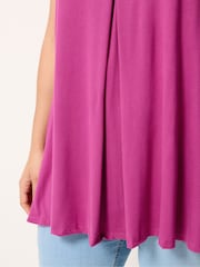 Yours Curve Purple Pleated Front Vest - Image 4 of 5