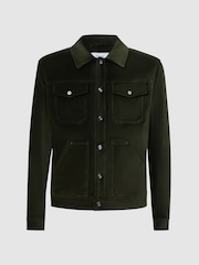 Reiss Emerald Weir Velvet Press-Stud Jacket - Image 2 of 7