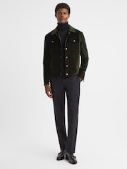 Reiss Emerald Weir Velvet Press-Stud Jacket - Image 3 of 7