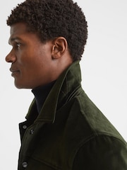 Reiss Emerald Weir Velvet Press-Stud Jacket - Image 4 of 7