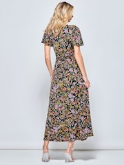 Jolie Moi Black V-Neck Twist Front Jersey Maxi Dress - Image 2 of 5