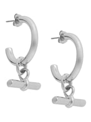 Mint Velvet Silver Tone T-Bar Earrings - Image 1 of 3
