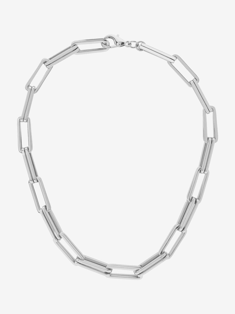 Mint Velvet Silver Tone Square Link Necklace - Image 4 of 4