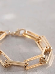 Mint Velvet Gold Square Link Bracelet - Image 2 of 3