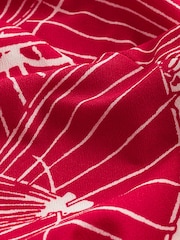 Red Umbrella Print Long Sleeve Column Midi Dress - Image 6 of 6