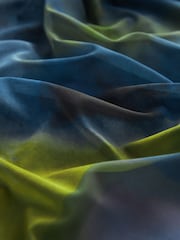 Blue/Green Blur Print Mesh Corset Detail Mini Dress - Image 6 of 6