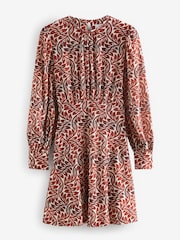 Red Floral Long Sleeve Mini Dress - Image 5 of 6