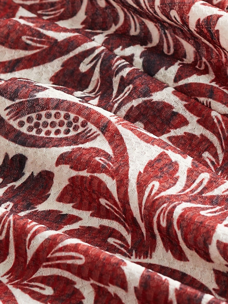 Red Floral Long Sleeve Mini Dress - Image 6 of 6