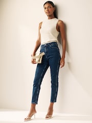 Denim Inky Blue Mom Comfort Stretch Jeans - Image 2 of 7