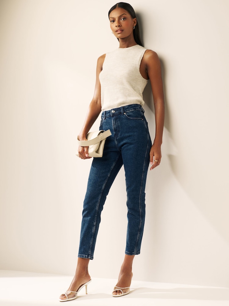 Denim Inky Blue Mom Comfort Stretch Jeans - Image 2 of 7