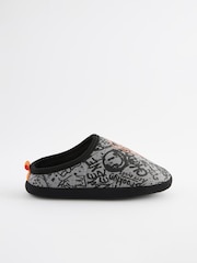 Grey Graffiti Sporty Mule Slippers - Image 2 of 5