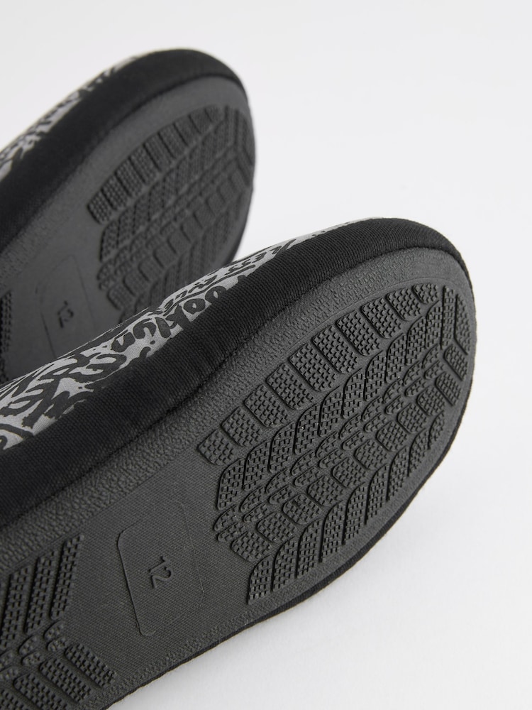 Grey Graffiti Sporty Mule Slippers - Image 5 of 5