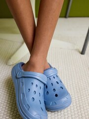 Pale Blue Faux Fur Lined Clog Slippers - Image 6 of 6