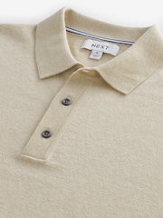 Neutral Knitted Polo Shirt - Image 5 of 6