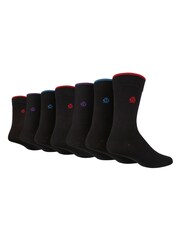 Jeff Banks Black Classic Crown Detail Everyday Socks 7 Pack - Image 2 of 4