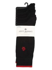 Jeff Banks Black Classic Crown Detail Everyday Socks 7 Pack - Image 3 of 4