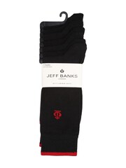 Jeff Banks Black Classic Crown Detail Everyday Socks 7 Pack - Image 4 of 4